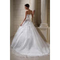 WD028 Luxury Dress For Bride Strapless Appliqued Flowers Pleated Bust Tulle ball gown wedding dresses bridal